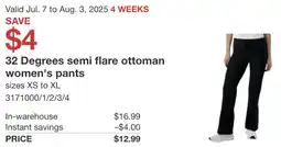 Costco 32 Degrees semi flare ottoman women's pants offer