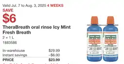 Costco TheraBreath oral rinse Icy Mint Fresh Breath offer