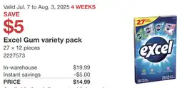 Costco Excel Gum variety pack offer