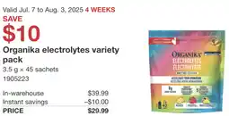 Costco Organika electrolytes variety pack offer