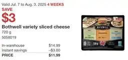 Costco Bothwell variety sliced cheese offer