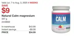 Costco Natural Calm magnesium offer