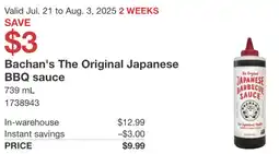 Costco Bachan's The Original Japanese BBQ sauce offer