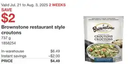 Costco Brownstone restaurant style croutons offer