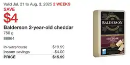 Costco Balderson 2-year-old cheddar offer