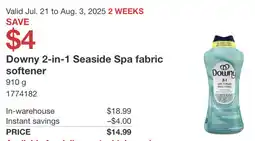 Costco Downy 2-in-1 Seaside Spa fabric softener offer