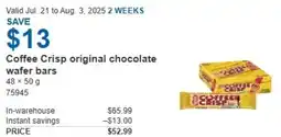 Costco Coffee Crisp original chocolate wafer bars offer