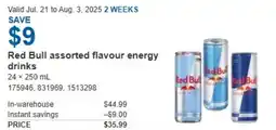 Costco Red Bull assorted flavour energy drinks offer