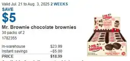 Costco Mr. Brownie chocolate brownies offer
