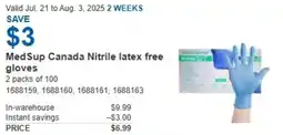Costco MedSup Canada Nitrile latex free gloves offer