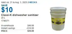 Costco Classi-K dishwasher sanitizer offer