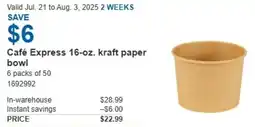 Costco Café Express kraft paper offer