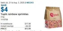 Costco Yupik rainbow sprinkles offer