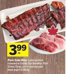 IGA Pork side ribs offer