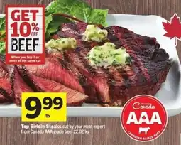 IGA Top sirloin steaks offer