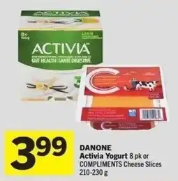 IGA Danone activia yogurt or yogurt compliments cheese slices offer