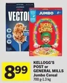 IGA Kellogg's post or general mills jumbo cereal offer