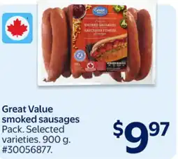 Walmart Great Value smoked sausages offer