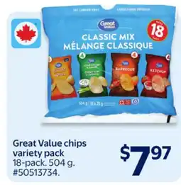 Walmart Great Value chips variety pack offer
