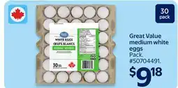Walmart Great Value medium white eggs offer