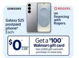 Walmart Galaxy 825 postpaid phone‡ offer