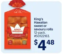 Walmart King's Hawaiian Sweet or Savoury Rolls offer