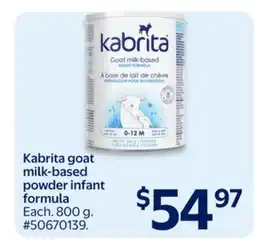 Walmart Kabrita goat milk-based powder infant formula offer