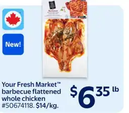Walmart Your Fresh Market Barbecue Flattened Whole Chicken offer