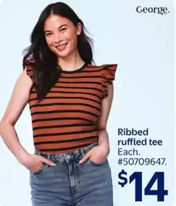 Walmart George Ribbed ruffled tee offer
