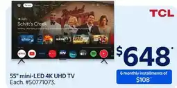 Walmart TCL 55 mini-LED 4K UHD TV offer