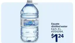 Walmart Equate distilled water offer