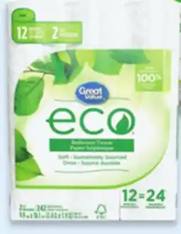 Walmart Great Value Eco bathroom tissue 12-pack offer