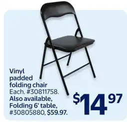 Walmart Vinyl padded folding chair offer