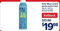 Walmart Kids' Blue Lizard spray sunscreen offer