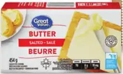 Walmart Great Value salted butter 454 g offer