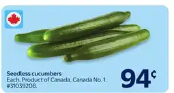 Walmart Seedless cucumbers offer