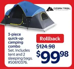 Walmart 3-piece quick-up camping combo offer