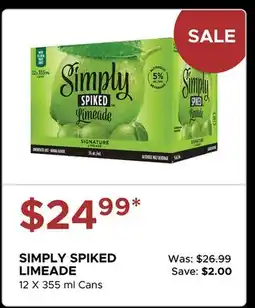 The Beer Store SIMPLY SPIKED Limeade offer