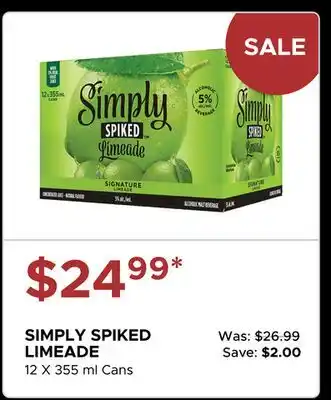 The Beer Store SIMPLY SPIKED Limeade offer