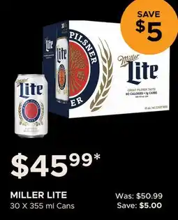 The Beer Store MILLER LITE offer