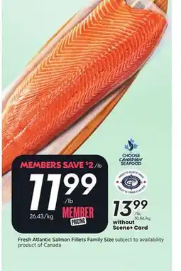 Sobeys Fresh Atlantic Salmon Fillets Family Size offer