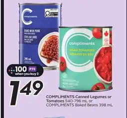 Sobeys Canned Legumes or Tomatoes offer
