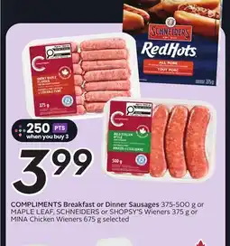 Sobeys COMPLIMENTS Breakfast or Dinner Sausages offer