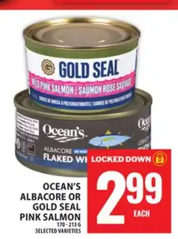 Food Basics OCEAN'S ALBACORE OR GOLD SEAL PINK SALMON offer
