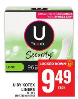 Food Basics U BY KOTEX LINERS offer