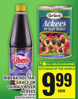 Food Basics RIBENA NECTAR, GRACE OR DUNN'S RIVER ACKEES offer
