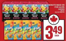 Food Basics MINUTE MAID OR FIVE ALIVE JUICES offer