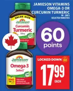 Food Basics JAMIESON VITAMINS OMEGA-3 OR CURCUMIN TURMERIC offer