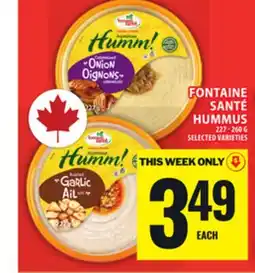 Food Basics FONTAINE SANTÉ HUMMUS offer