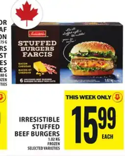 Food Basics IRRESISTIBLE STUFFED BEEF BURGERS offer